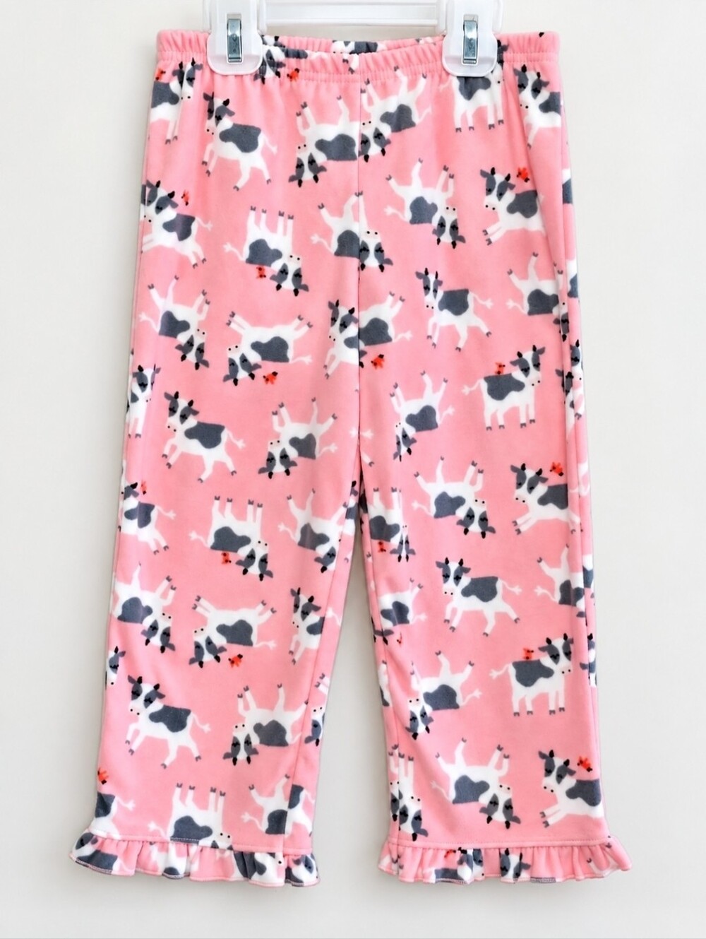Simple Joys by Carter's Girls 5T Fleece Pajama Pants Pink Cow Print Cozy PJ Wear